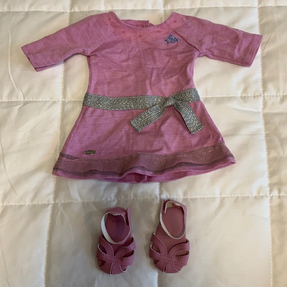 american girl doll purple/silver truly me dress